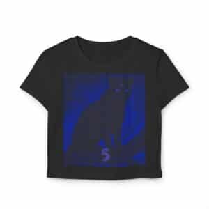 Mystical Cat Graphic Tee, Spiritual Fashion, Women's Baby Tee, Gift for Cat Lovers, Boho Apparel, Witchy Aesthetic