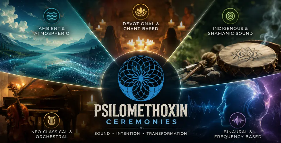 What Types of Music Are Played in Psilomethoxin Ceremonies?